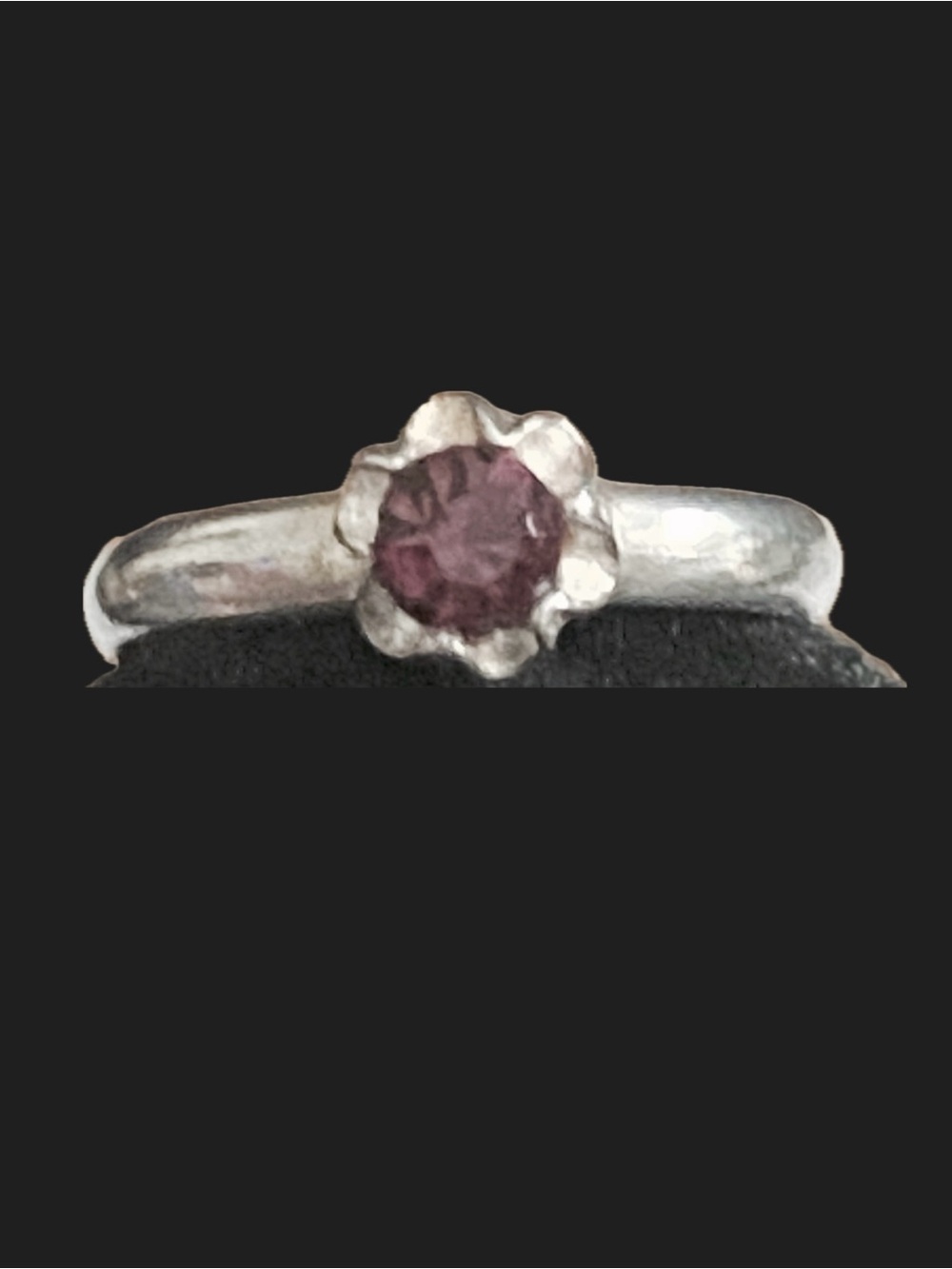 VTG 925 Sterling Silver Amethyst Stone Flower Toe Ring Midi Ring NWT 1.23g